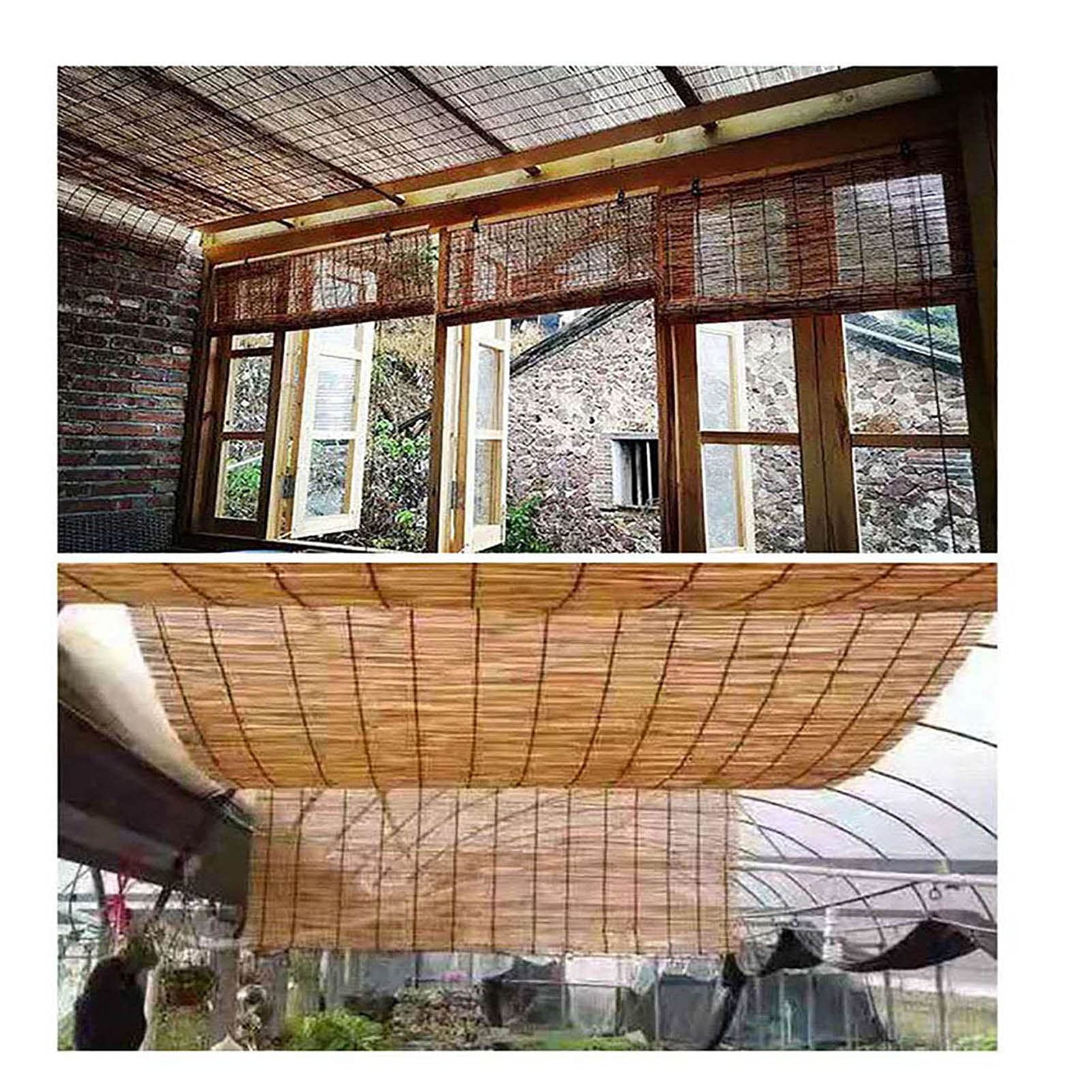 **4ft Blackout Bamboo Fence Roll - Outdoor Privacy Screen for Balcony, Patio, Garden & Wall Decoration - Durable Reed Fencing for Apartments & Galleries (2-3ft Height Options Available) - Perfect for Creating Shade, Wind Protection & Stylish Backdrops**