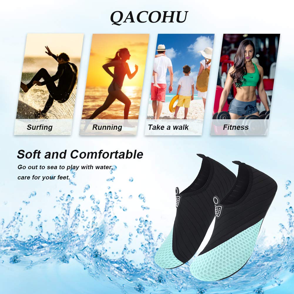 QACOHU Barefoot Water Shoes for Men & Women - Quick-Dry Swim Shoes for Diving, Surfing, Swimming, Beach & Yoga | Perfect for Water Sports & Outdoor Activities