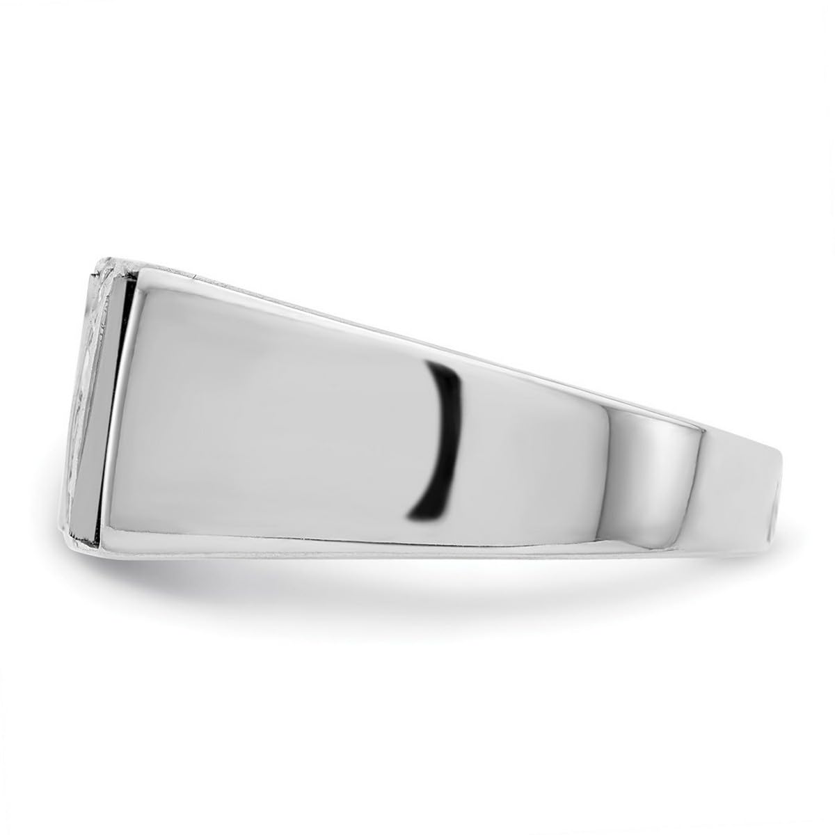 925 Sterling Silver Men's Cubic Zirconia & Simulated Onyx Ring - Polished Elegant Wedding Band, Anniversary Gift for Him, Perfect for Formal Events & Date Nights