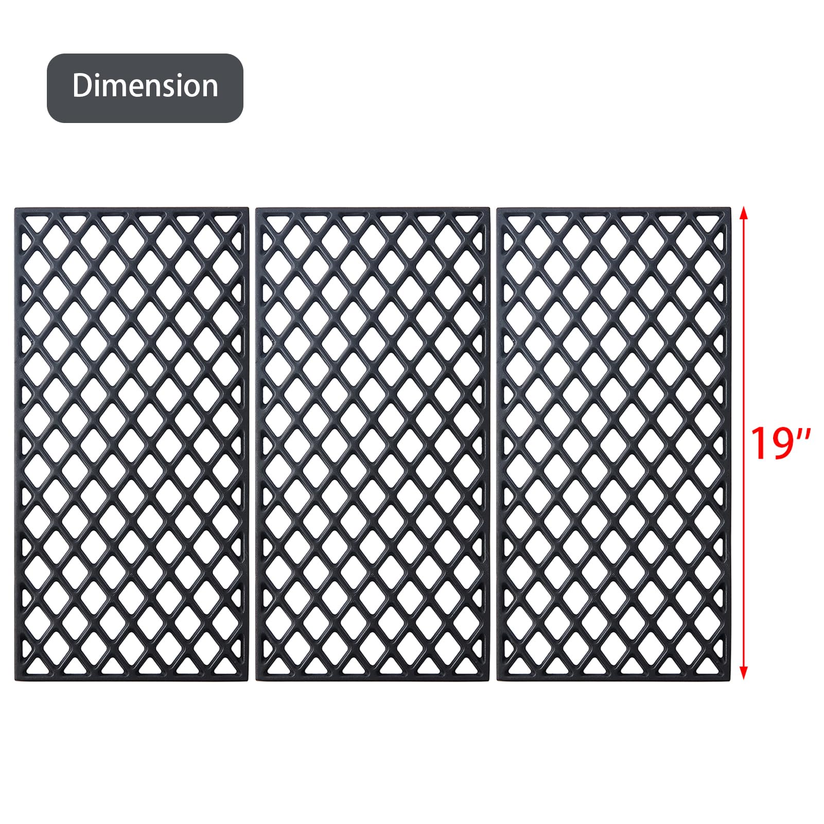 GR2210601-MM-00 Replacement Cast Iron Grill Grates for Member’s Mark Grill - 3-Piece Cooking Grid Set - Compatible with Sam's Club Rankam Grills - Perfect for Backyard BBQs, Camping & Outdoor Cooking