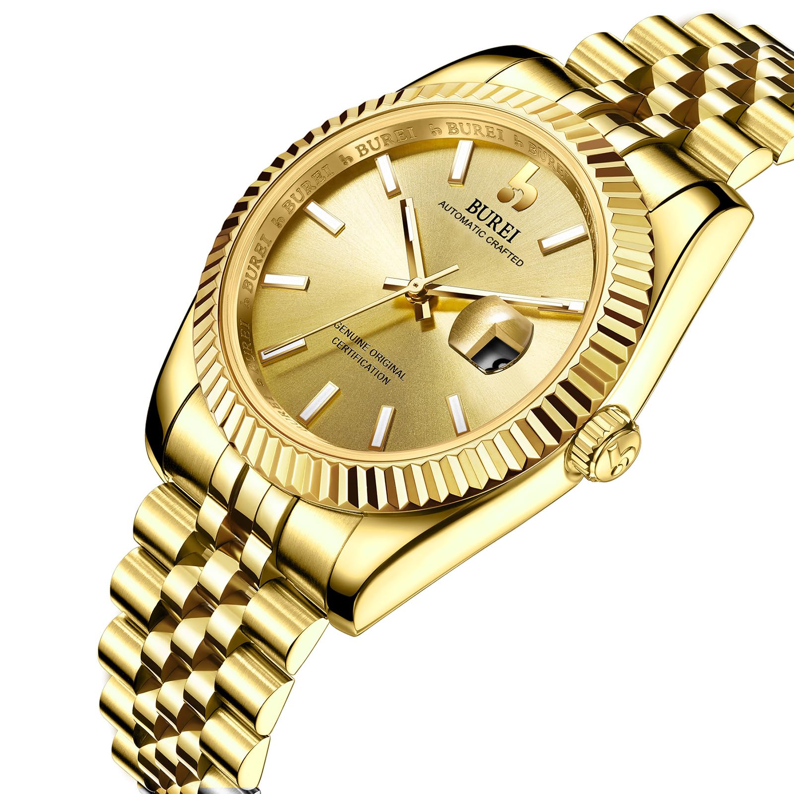BUREI Men's Automatic Mechanical Watch - Luxury Business Stainless Steel Waterproof Self-Winding Watch for Men | Perfect for Office, Formal Events & Everyday Wear