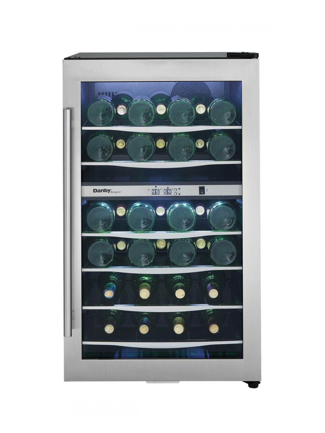 Danby DWC040A3BSSDD 38 Bottle Stainless Steel Freestanding Wine Cooler - Perfect for Home Bars, Restaurants & Wine Cellars