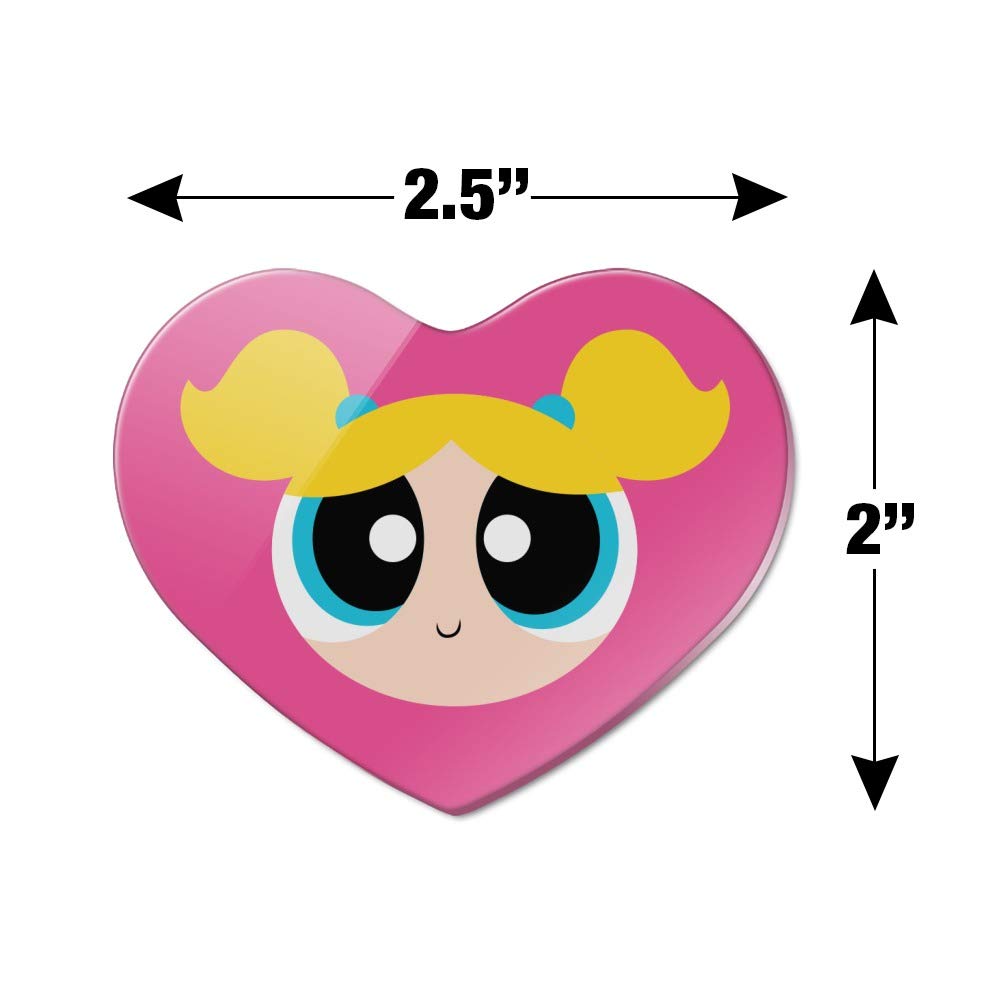 Powerpuff Girls Bubbles Heart-Shaped Acrylic Fridge Magnet - Cute Cartoon Character Refrigerator Decor for Kids Room, Kitchen & Office