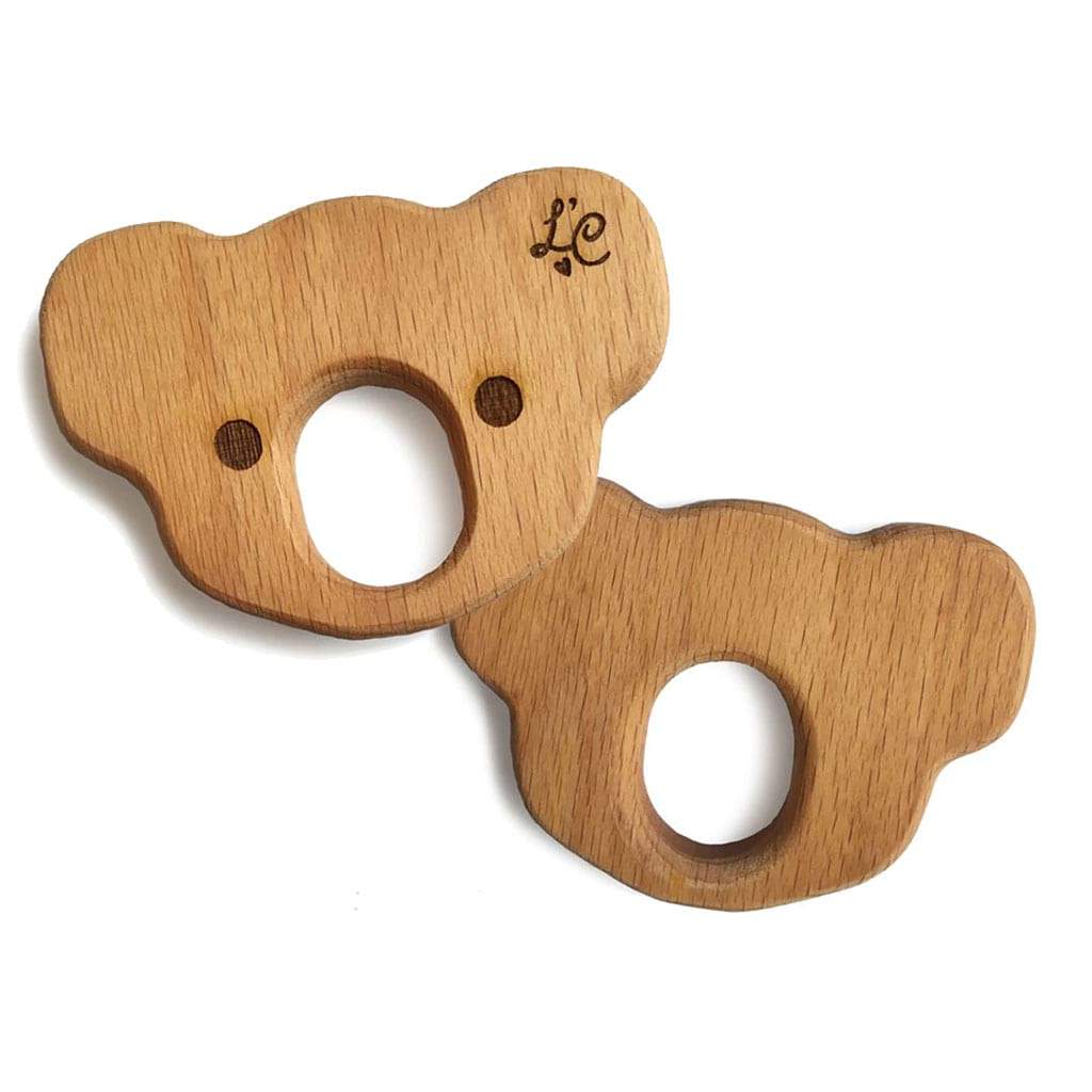 Organic Australian Wooden Teether Toy - Natural Koala Chew Toy for Babies & Toddlers - Safe & Non-Toxic for Soothing Sore Gums - Perfect for Teething Relief & Sensory Play