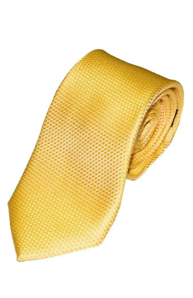 LA Smith Neat Yellow Tie for Men | Classic Silk Necktie for Business, Wedding & Formal Occasions | Perfect Office & Party Accessory
