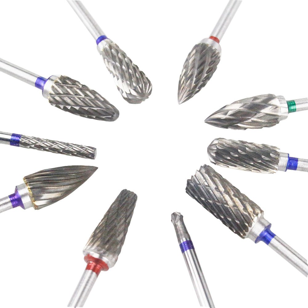 10pcs Tungsten Carbide Steel Cutting Burs Set - 2.35mm (3/32