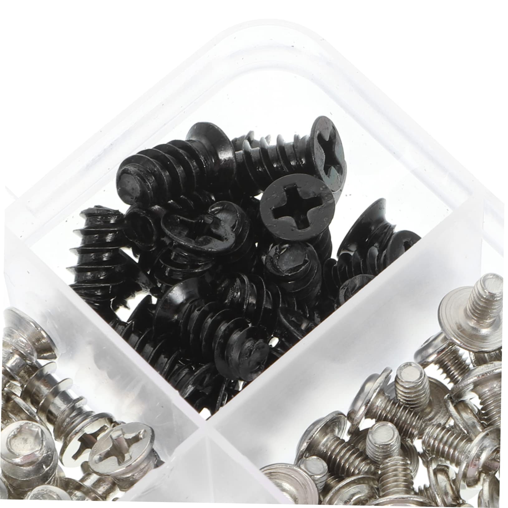 2 Sets Computer Case Screws Kit - Flat Head Small Wood & Drilling Screws for Motherboard, Fan & PC Parts - Carbon Steel Nickel Plated (Perfect for PC Building, Repair & DIY Electronics Projects)