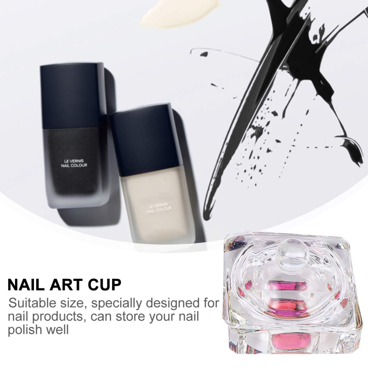 2PCS Crystal Glass Nail Art Cups - Nail Liquid Container & Nail Art Dish for Acrylic Powder, Glitter & Nail Art Supplies | Perfect for Salon, DIY Manicure & Professional Nail Artists
