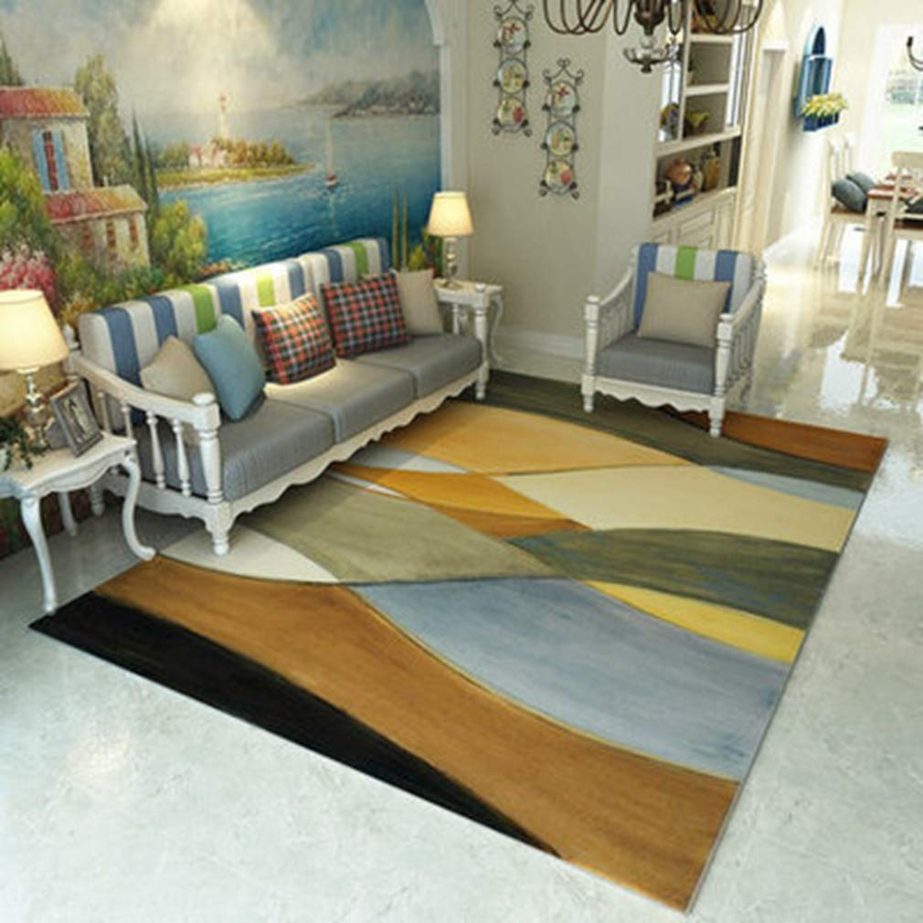 Soft Abstract Art Area Rug - Non-Slip Fleece Carpet for Living Room, Bedroom, Nursery - 4'x8' Modern Home Decor Rug for Kids Crawling, Indoor & Outdoor Use - Perfect for Playrooms, Dorms and Cozy Spaces