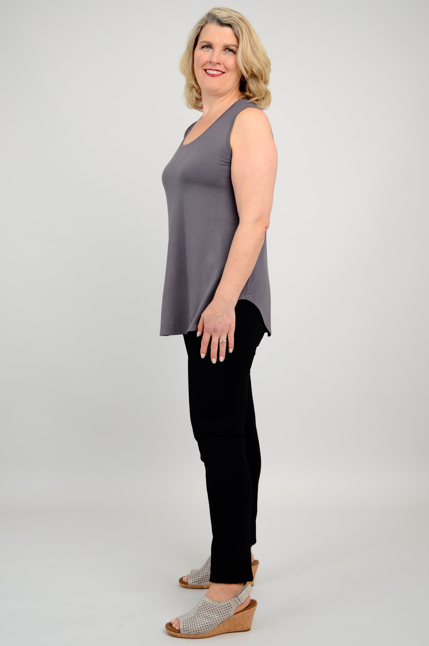 Stylish Charcoal Bamboo Jazz Tank Top for Women | Breathable & Comfortable | Perfect for Yoga, Gym & Casual Wear