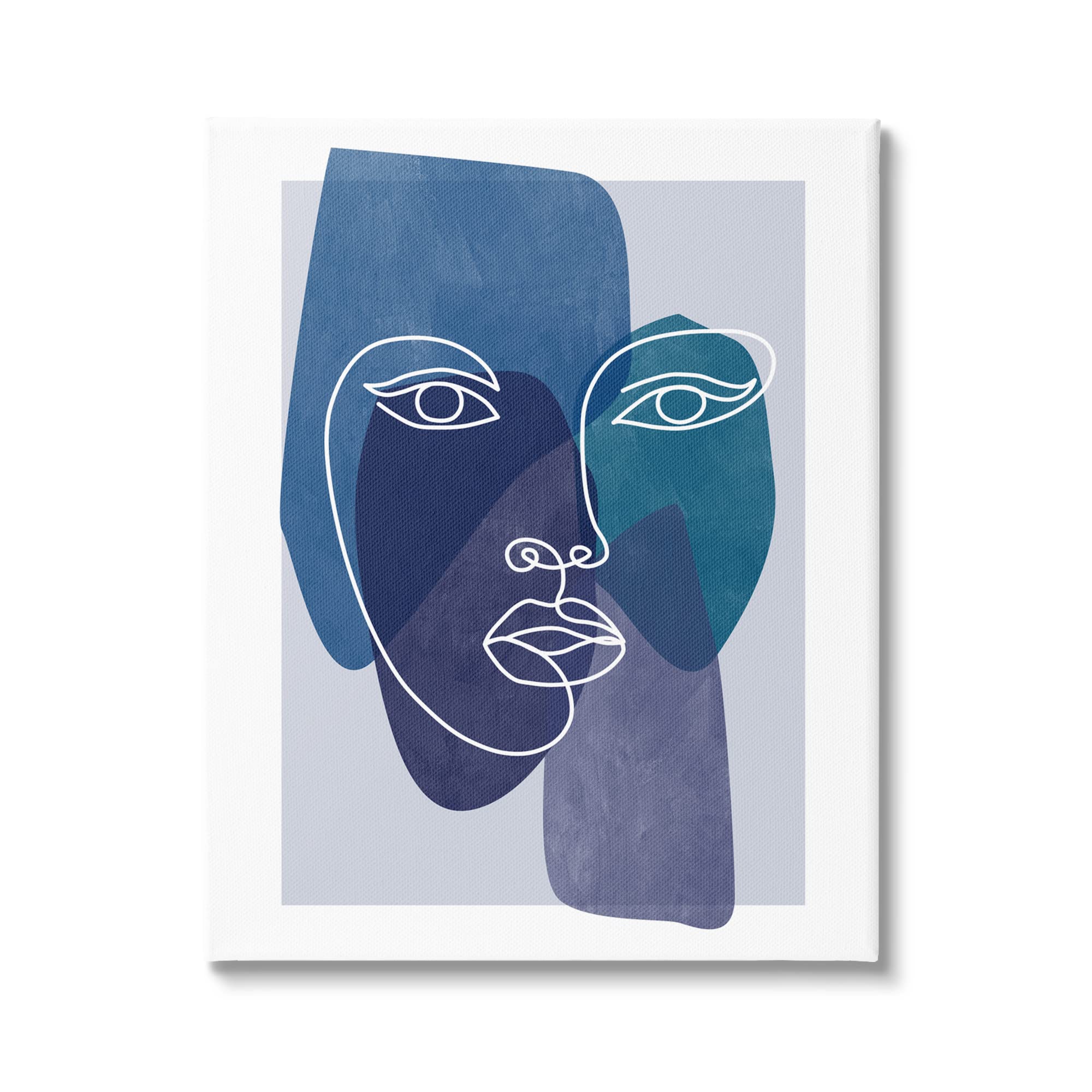 Stupell Industries Bold Face Line Doodle Modern Geometric Shapes Wall Art - Birch&Ink Design - Perfect for Living Room, Bedroom & Office Decor
