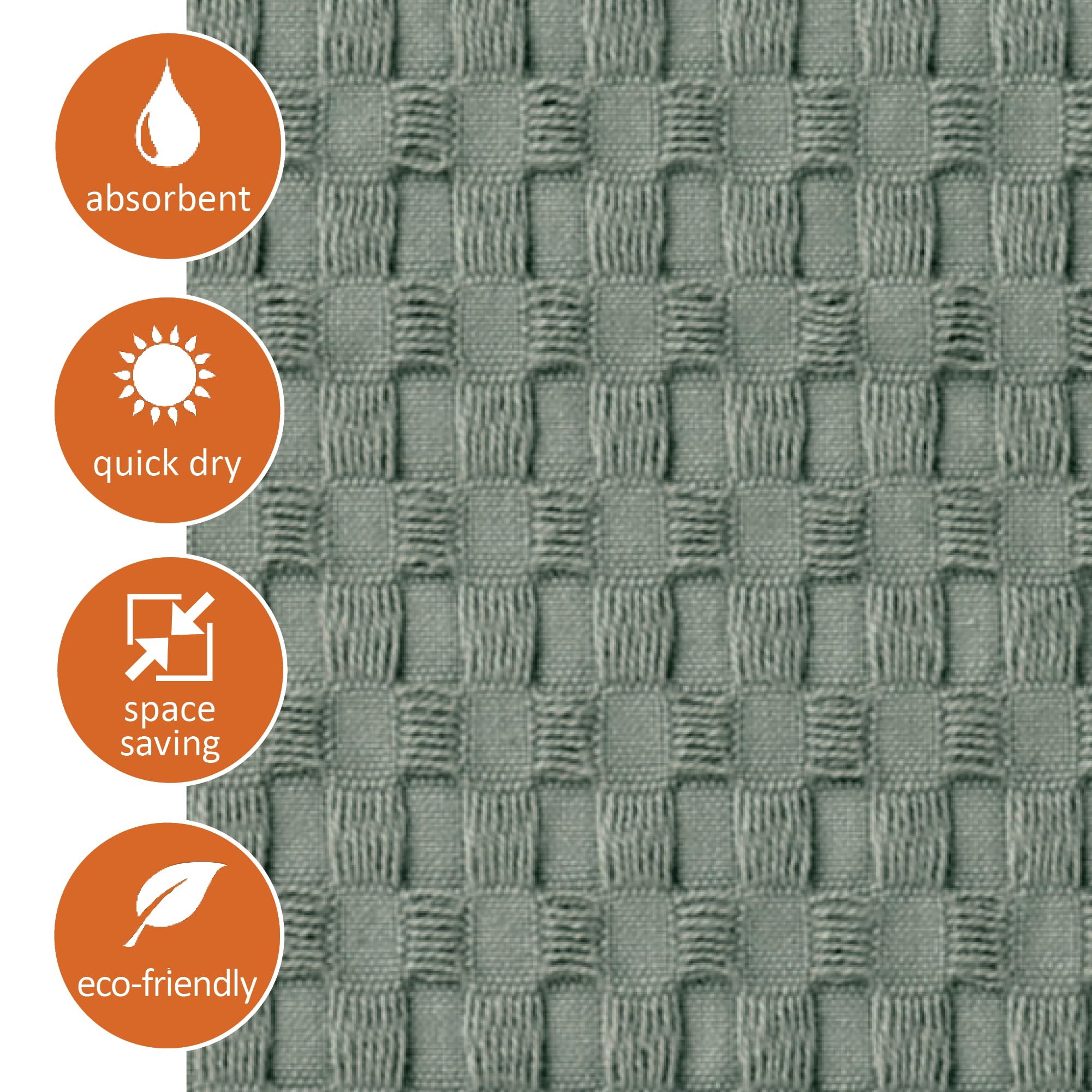 GILDEN TREE Decorative Waffle Hand Towels for Bathroom - 20x35 Inch Large Quick Drying Fingertip Towels, 2 Pack Modern Style (Sage Grey) - Perfect for Guest Bathrooms, Powder Rooms & Spa Decor