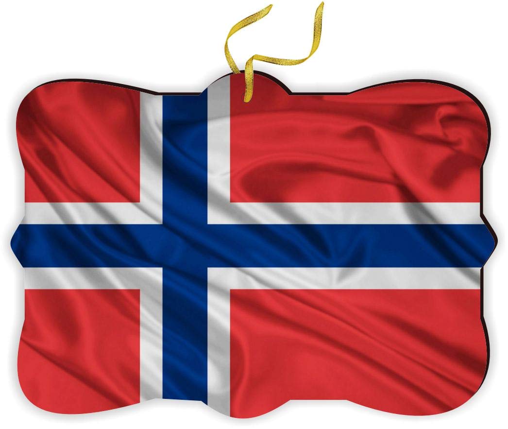 Norway Flag Christmas Ornament with String - Rearview Mirror Hanging Decor for Car, Home & Holiday Decorations - Perfect for Christmas Tree, Auto Accessories & Scandinavian Theme Parties