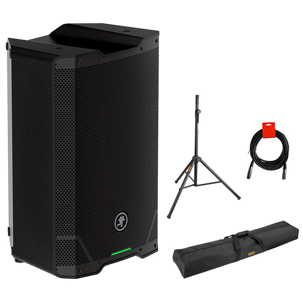 Mackie SRT210 10-Inch 1600W Powered PA Speaker System with Stand Bag - Portable Two-Way Loudspeaker for Live Music, DJ Performances & Outdoor Events
