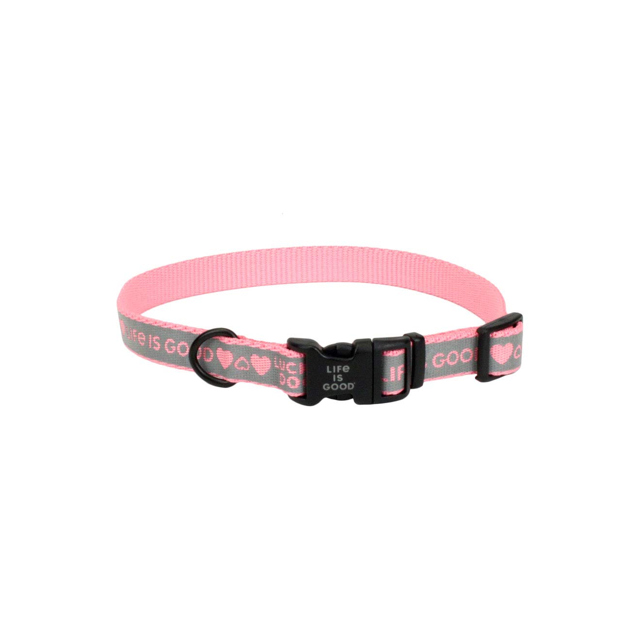 Life is Good Reflective Dog Collar - Lucky Dog Design, 5/8