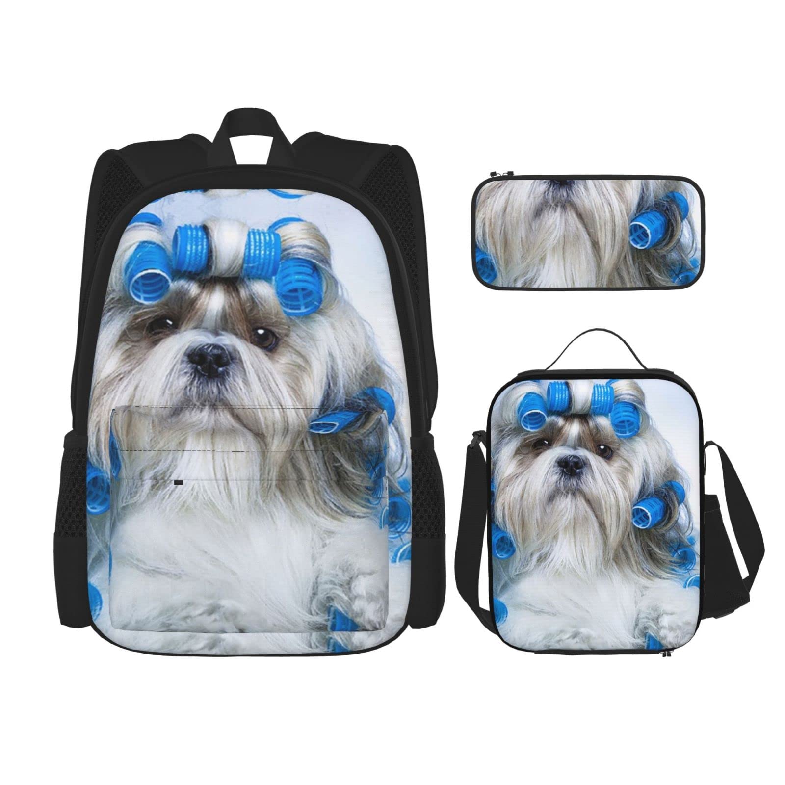 Shih Tzu Dog Themed Backpack Set for School - Cute Bookbag with Lunch Box & Pencil Case for Boys & Girls | Perfect for Elementary Students, Daycare & Outdoor Activities