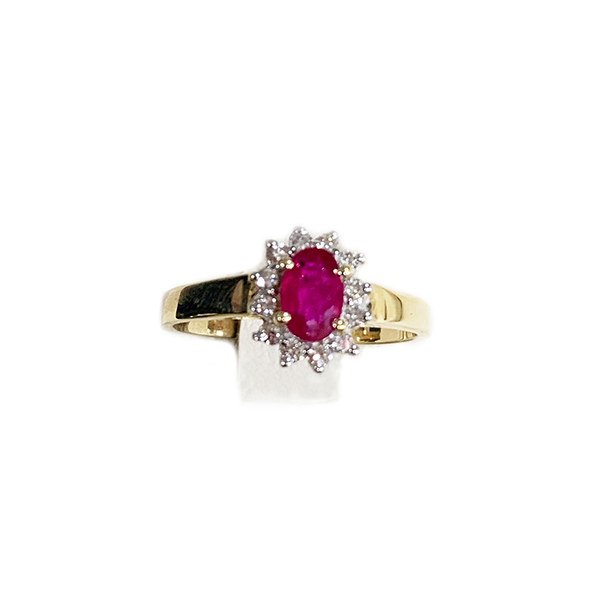14K Yellow Gold Ruby Ring for Women - Elegant Vintage Style Engagement & Wedding Jewelry Gift - Perfect for Valentine's Day, Anniversary & Special Occasions