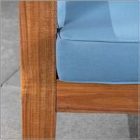 Premium 7-Piece Acacia Wood Patio Sectional Sofa Set with Cushions - Includes Coffee Table & Club Chairs - Weather-Resistant Teak Finish & Blue Fabric - Perfect for Outdoor Lounging, Backyard Gatherings & Poolside Relaxation