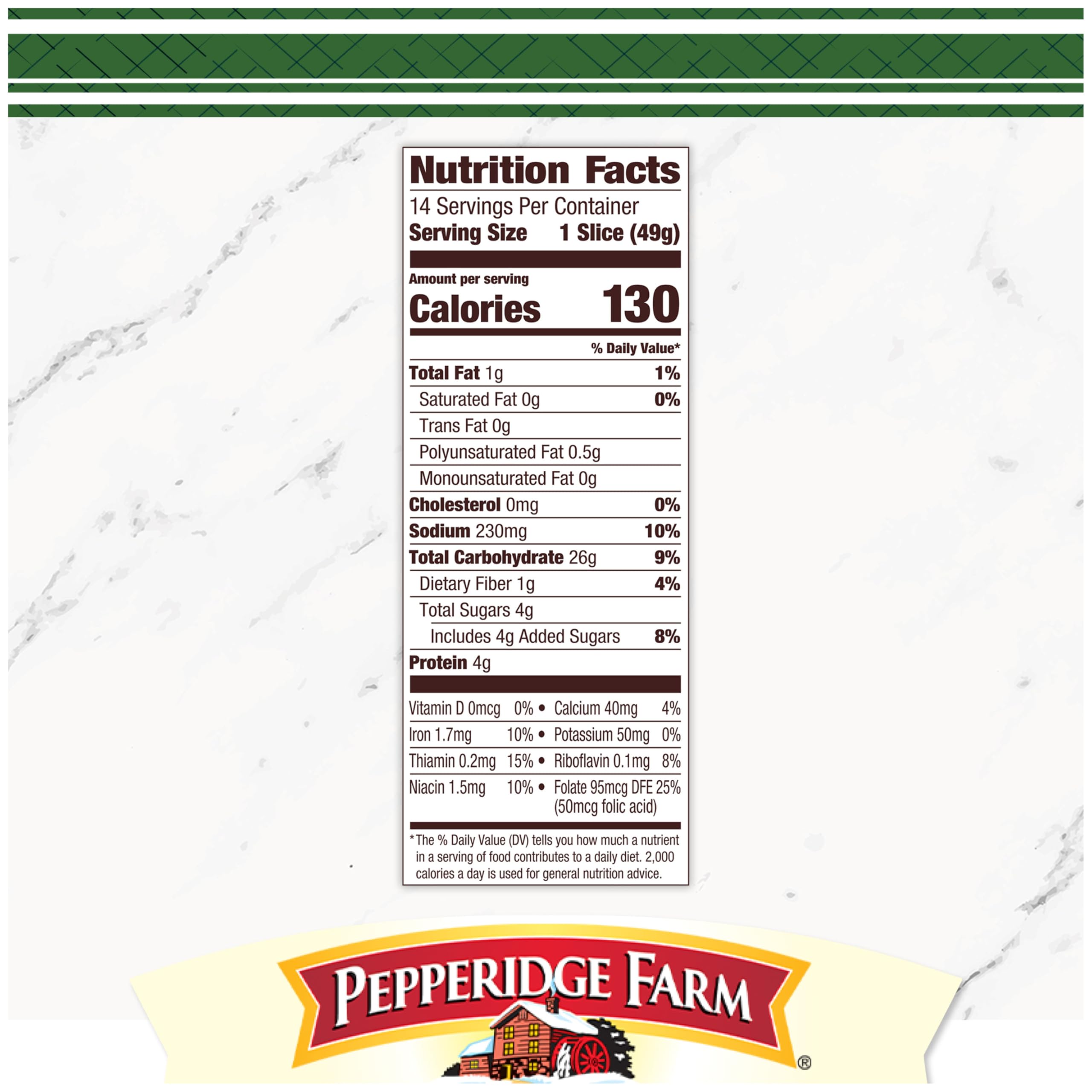 Pepperidge Farm Farmhouse Hearty White Bread - 24 Oz Loaf | Soft & Fresh Sandwich Bread for Breakfast, Lunch & Family Gatherings | Perfect for Toast, Sandwiches & French Toast