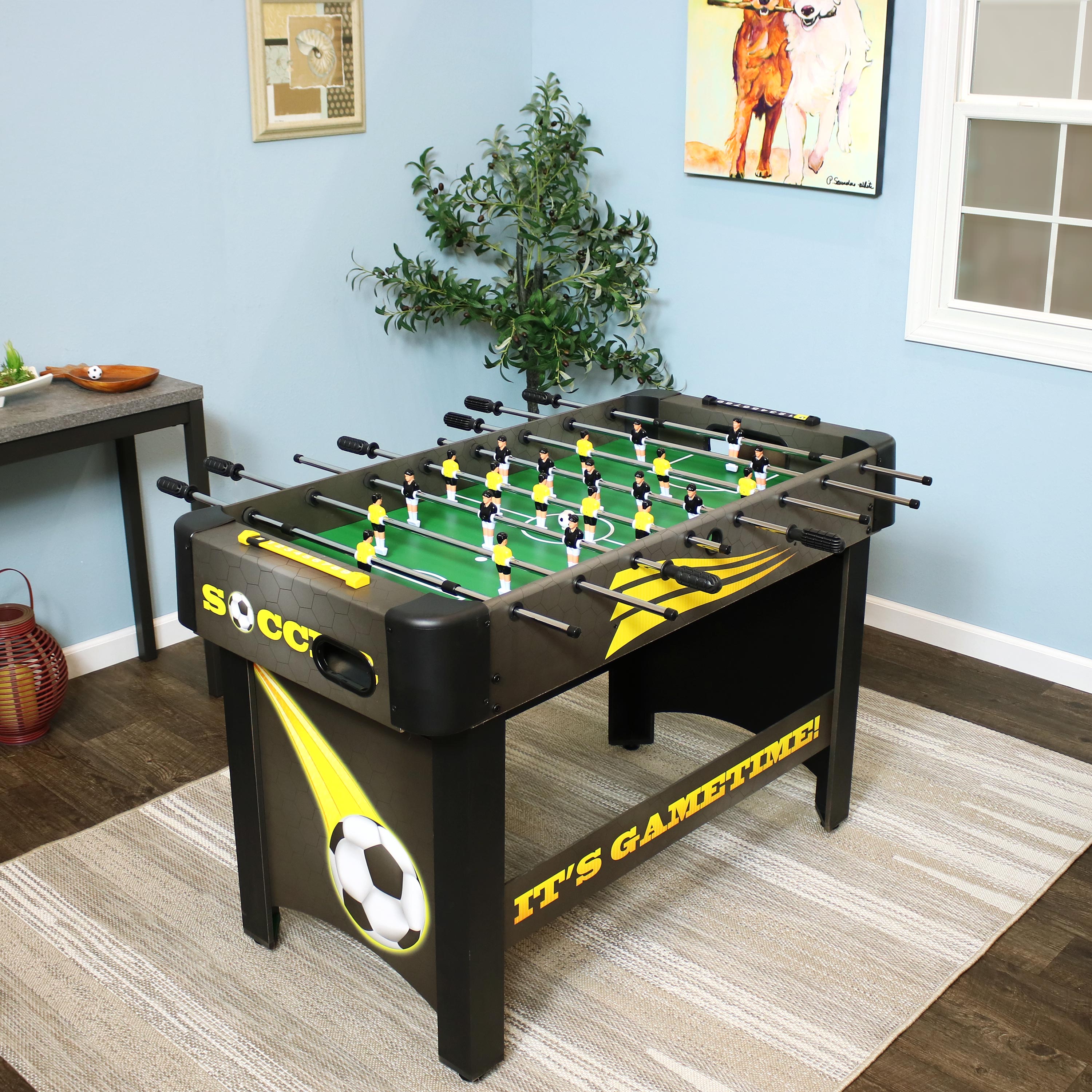 Sunnydaze 48-Inch Foosball Table - Indoor & Outdoor Game Table for Kids & Adults - Perfect for Game Rooms, Basements, Patios, and Parties