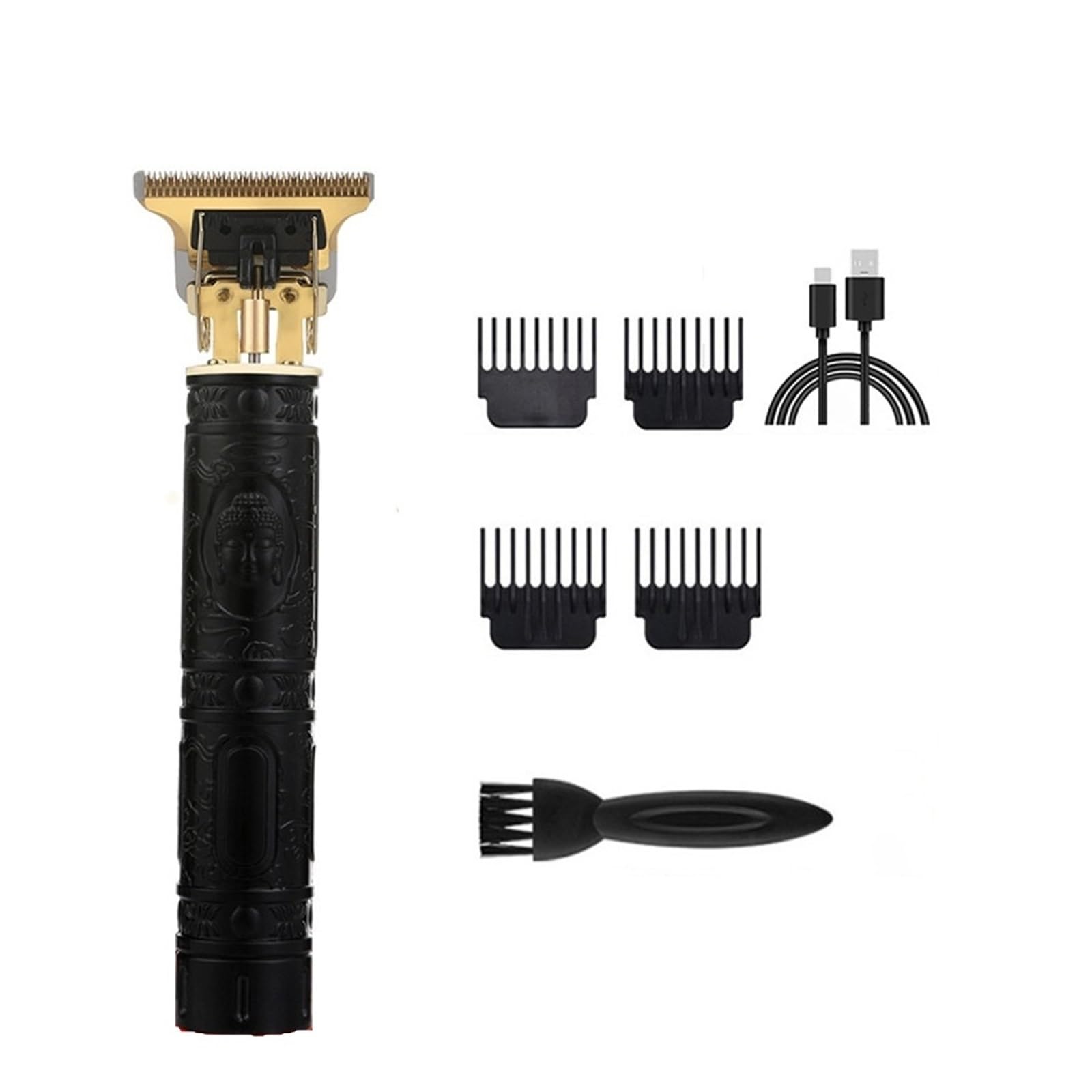 Professional T9 Style Electric Razor & Hair Clipper for Men - Retro Buddha Head Carving & Oil Head Trimmer with ABS Handle | Perfect for Home Grooming, Barber Shops & Beard Styling