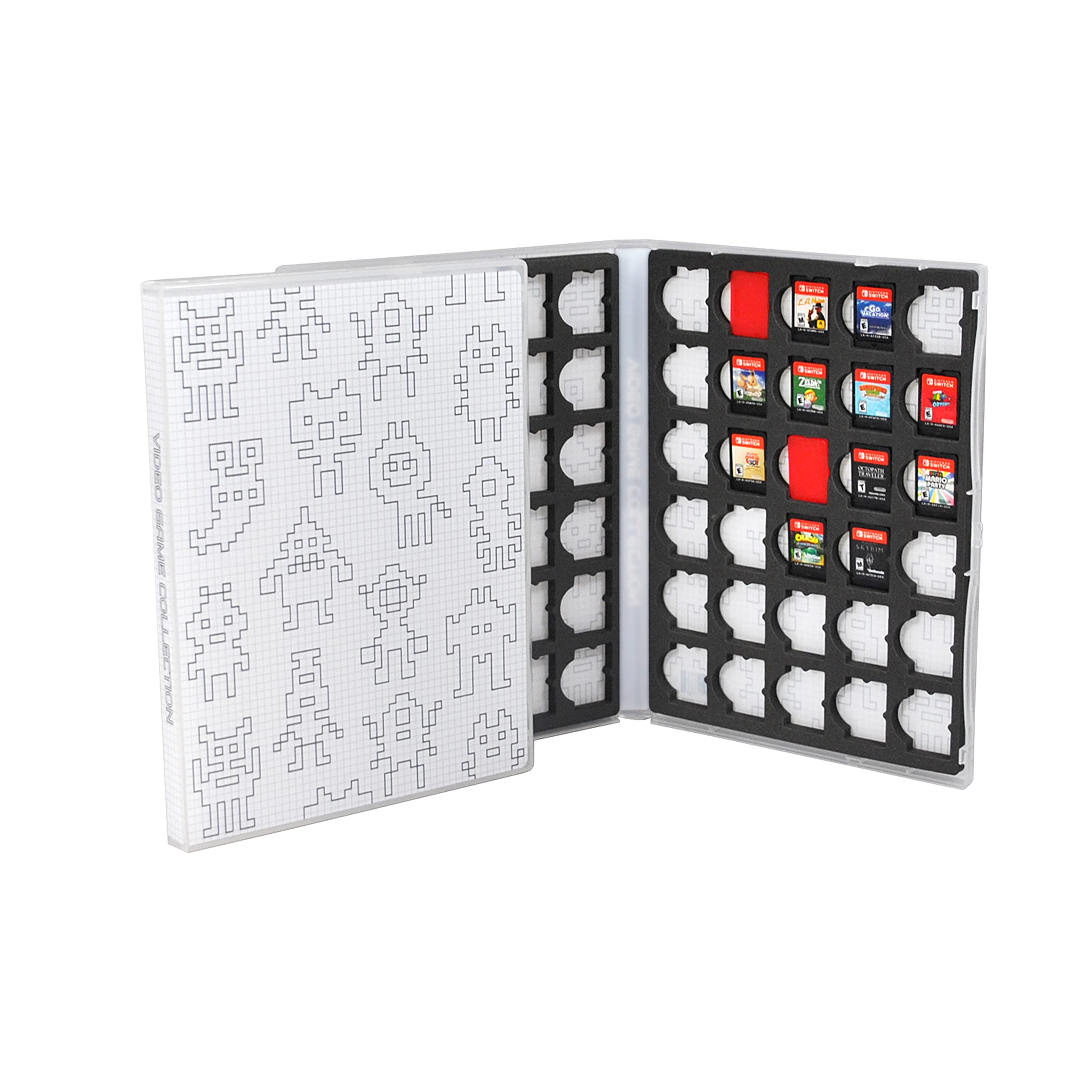 UniKeep Nintendo Switch Game Cartridge Case - Holds 60 Games with Customizable Bit Monsters Design | Portable Storage for Switch Games at Home & Travel