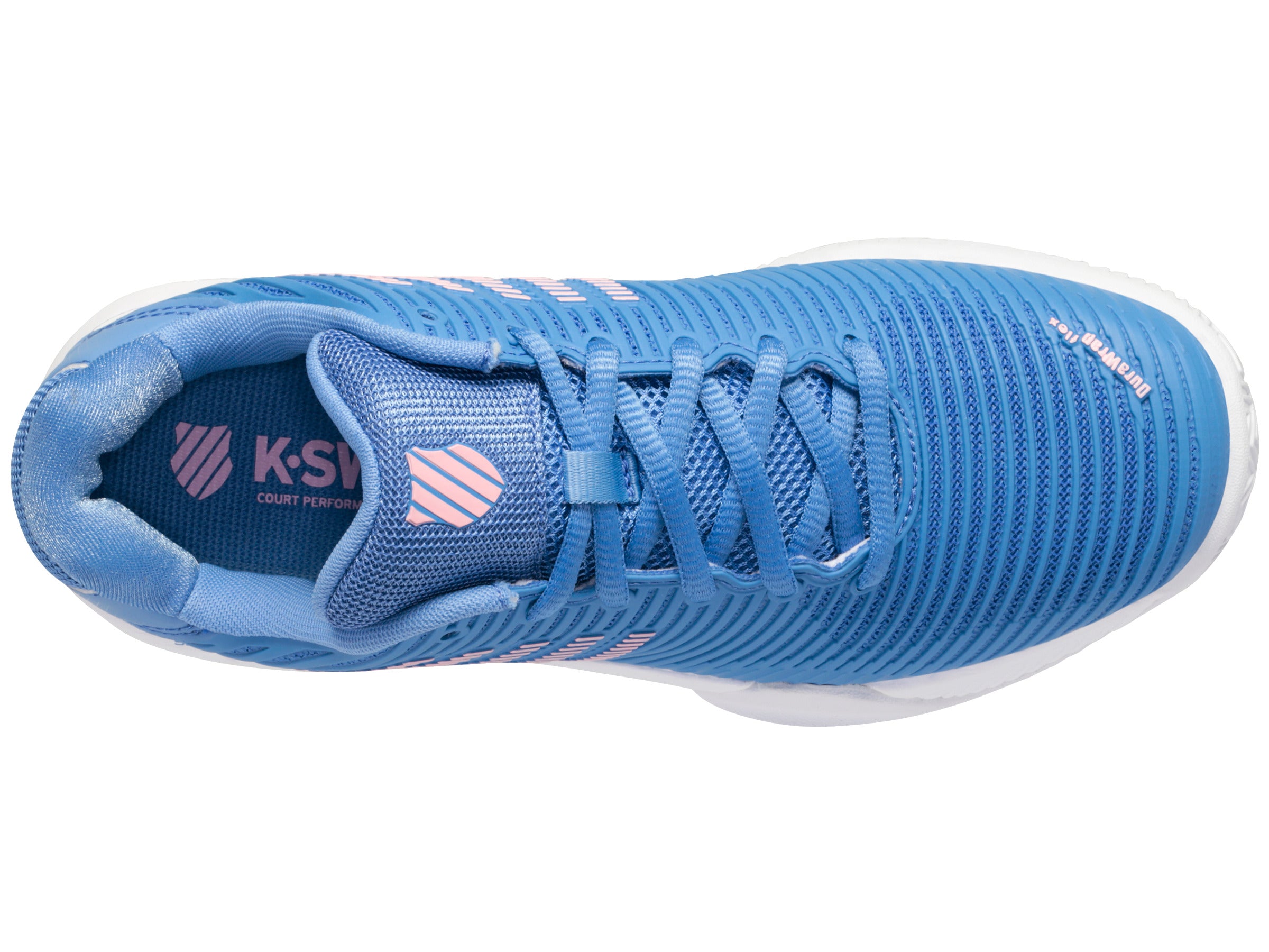 Hypercourt Express 2 Clay Tennis Shoes - Silver Lake Blue/White/Orchid Pink | Lightweight & Durable for Competitive Play | Perfect for Clay Courts & Training Sessions