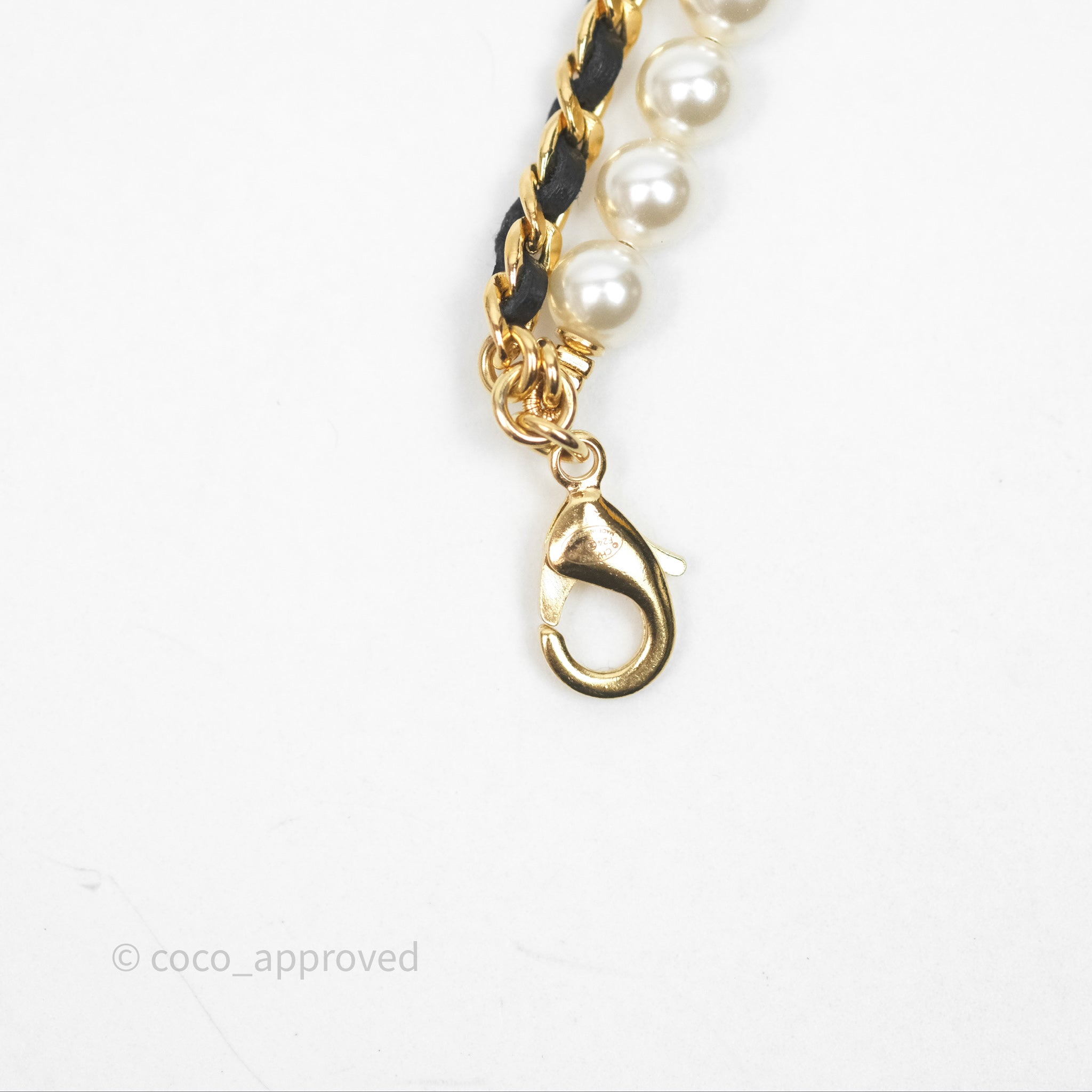 Chanel CC Pearl Crystals Double Layer Necklace 24K Gold Plated Women's Jewelry for Party, Wedding & Special Occasions