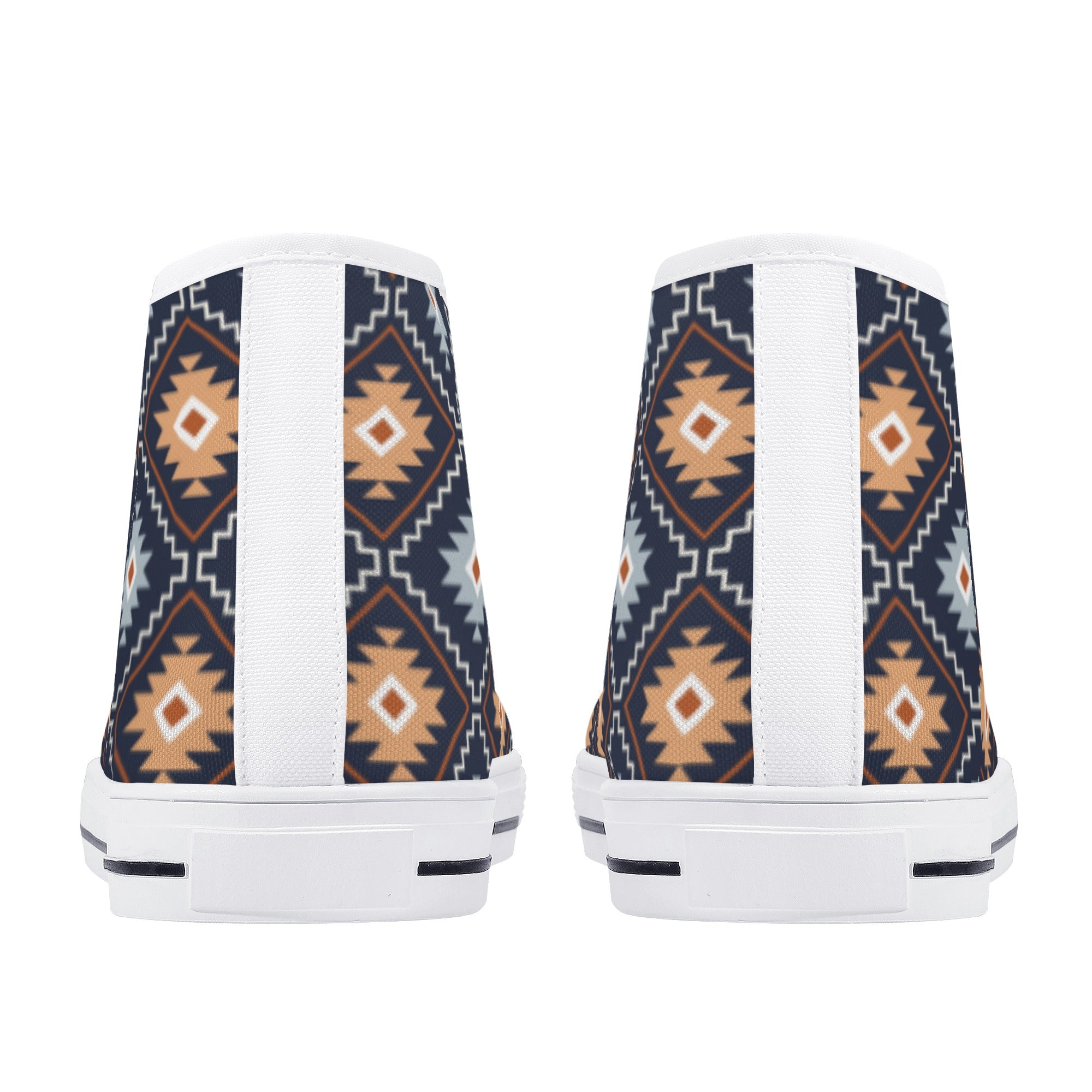 Women's High Top Canvas Shoes - Southwestern Print River Canyon Style - Perfect for Casual Wear, Hiking & Outdoor Adventures