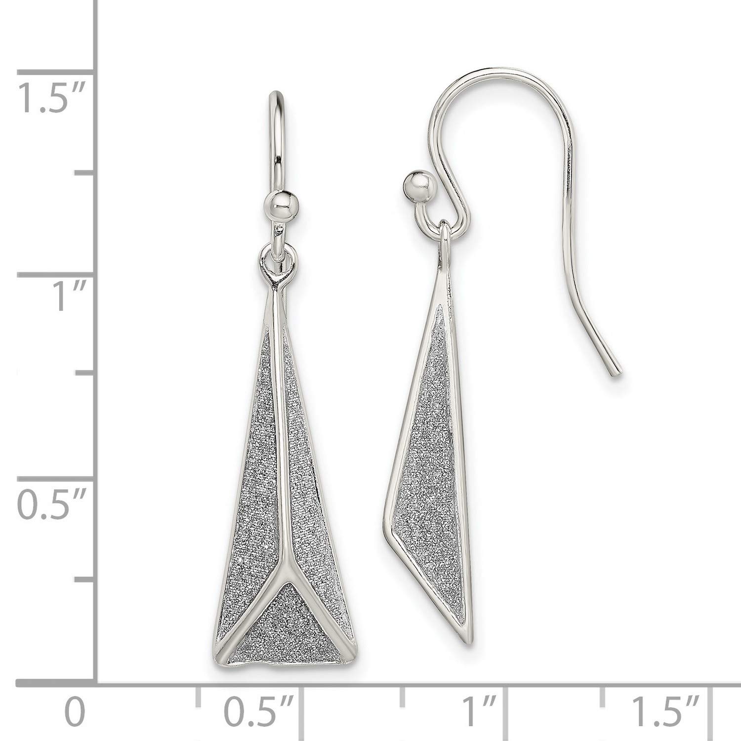 Elegant Sterling Silver Triangle Earrings with Enamel Glitter Fabric - 34.7x8.2 mm - Perfect for Parties, Weddings & Everyday Fashion Accessories