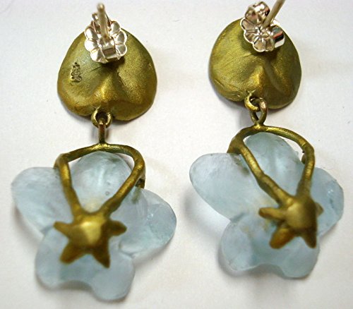 Michael Michaud Silver Seasons African Violet Hanging Post Earrings – Elegant Floral Jewelry for Women, Perfect for Weddings, Parties & Special Occasions