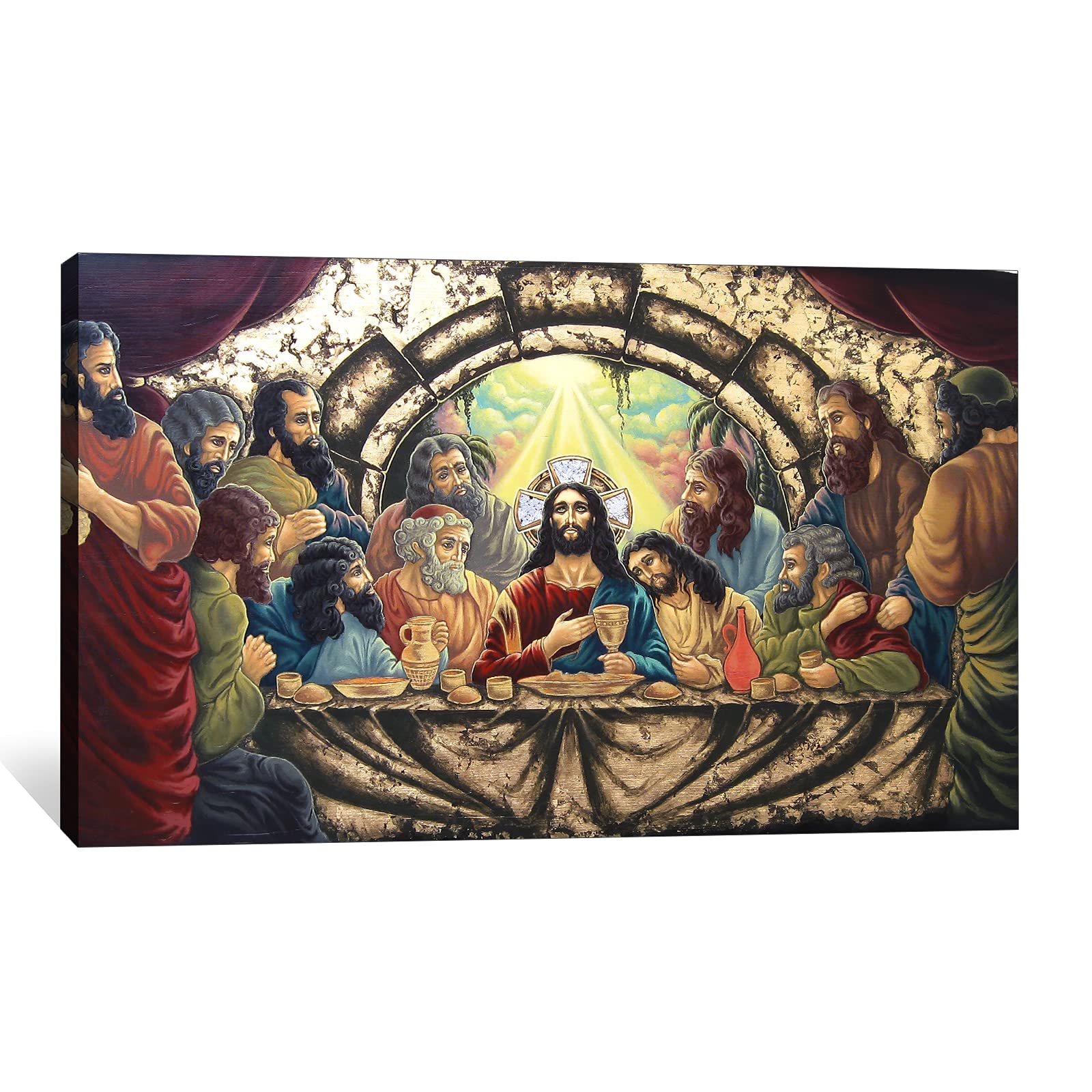 The Last Supper Canvas Wall Art - 28x40 Inches Christian Jesus Painting for Dining Room Decor, Home & Church Wall Decorations | Perfect for Religious Gifts, Living Room & Office Wall Art