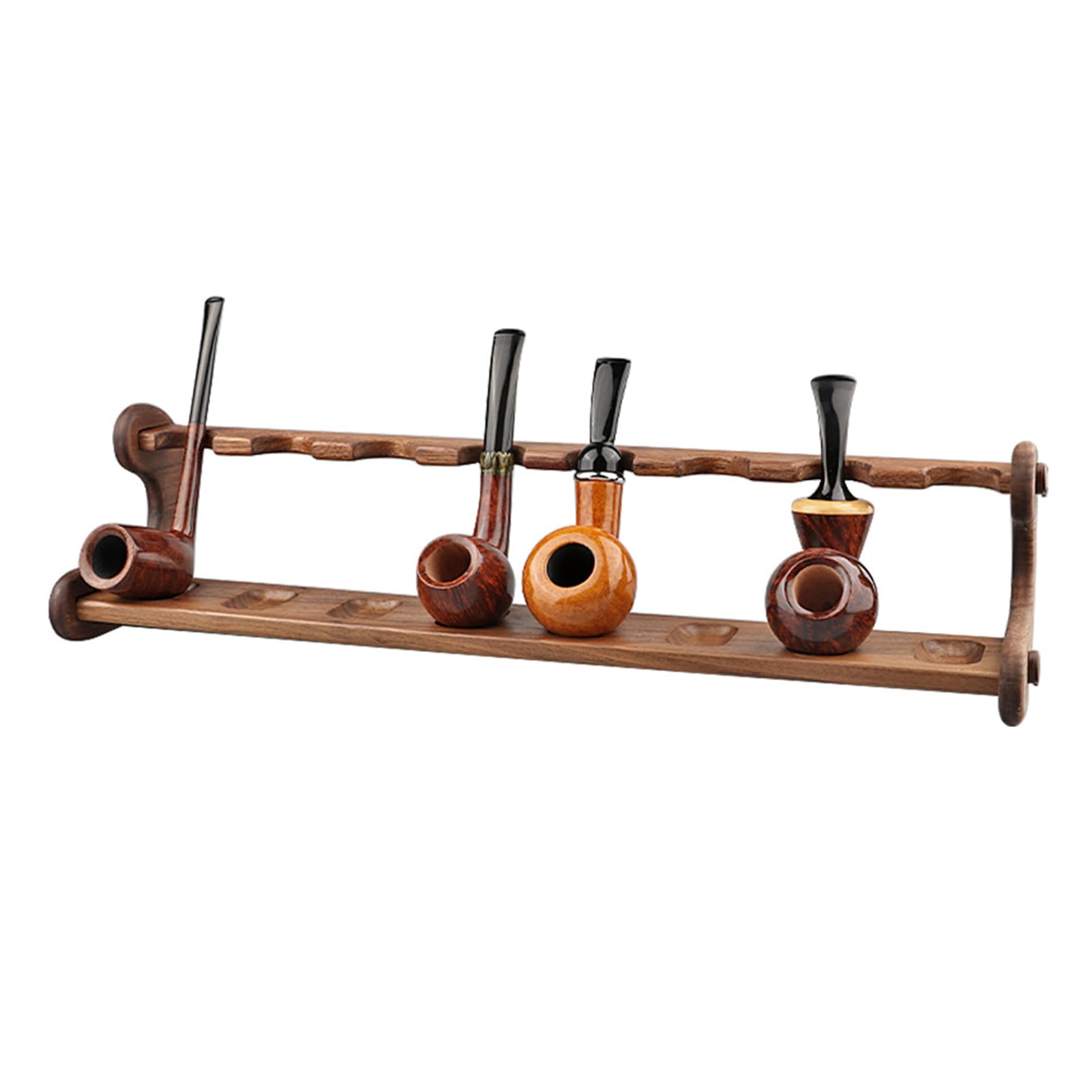Handmade Wooden Pipe Stand Holder for 8 Smoking Pipes - Creative Cigarette Case Display (42 x 9.8 cm) - Perfect for Tobacco Pipe Collectors & Smoking Lounges