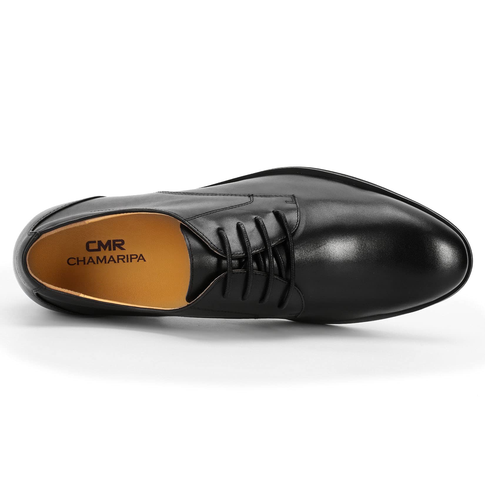 CHAMARIPA Men's Invisible Height Increasing Elevator Shoes - Lace Up Leather Oxford Dress Shoes for Formal Occasions | Elevator Shoes for Men That Make You Taller - Perfect for Weddings, Business Meetings & Special Events