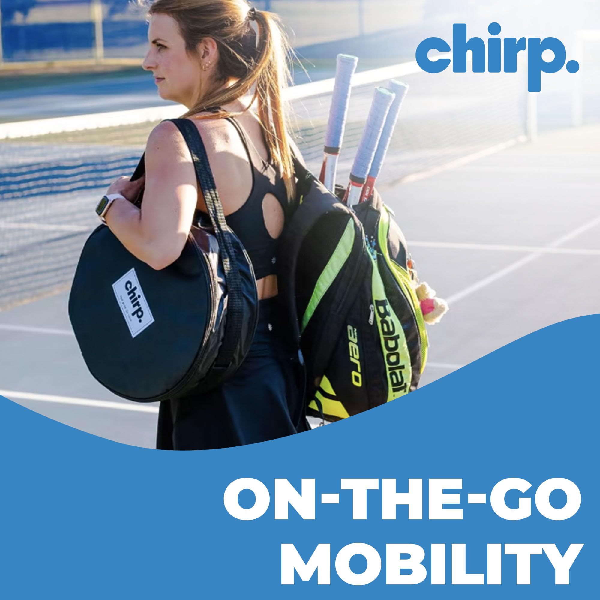 Chirp Wheel Carrying Case - Portable Travel Storage for Back Pain Relief & Yoga Stretching - Fits Yoga Accessories and Foam Rollers (Wheels Not Included) - Perfect for Gym, Travel, and Home Use