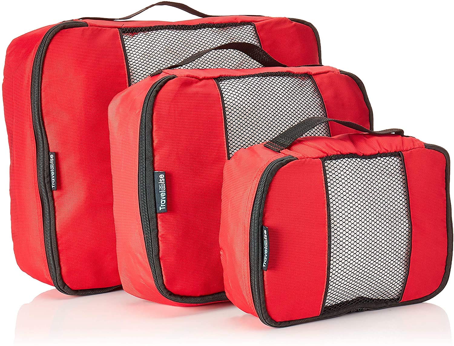 TravelWise 3-Piece Packing Cubes Set for Luggage Organization - Red | Perfect for Travel, Business Trips & Vacation Packing