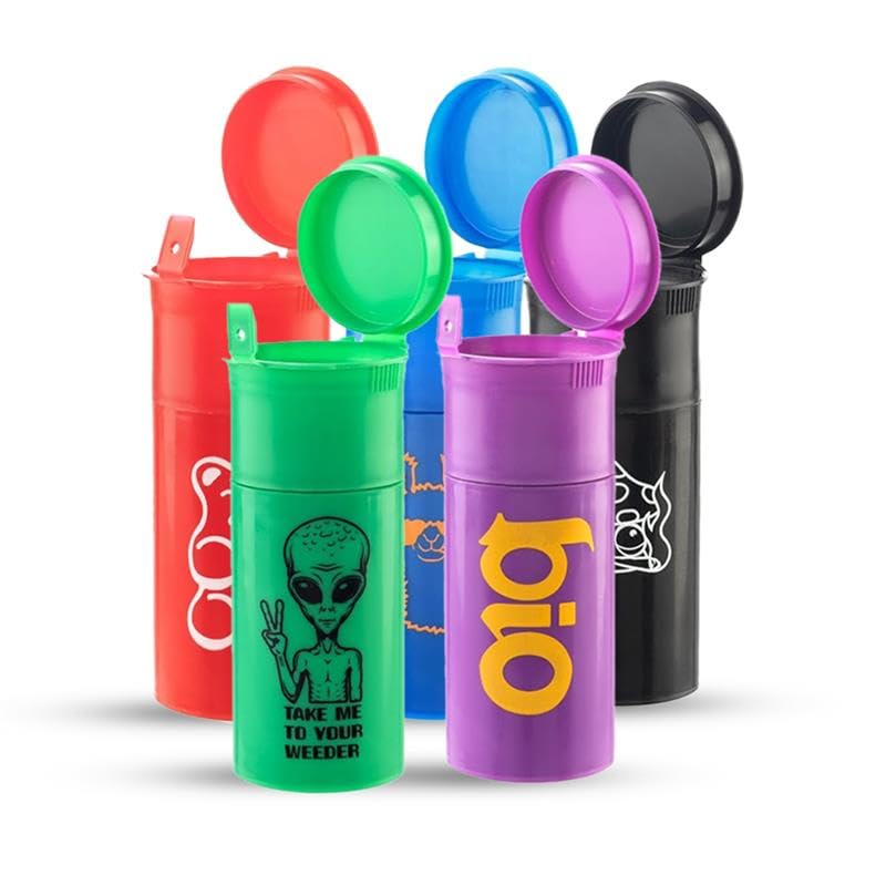 EZ SPLITZ 2-in-1 Herb Grinder & Storage Container - Extra Large Capacity for Herbs & Spices - Pop Art Edition (Black) - Perfect for Kitchen, Travel & Outdoor Activities