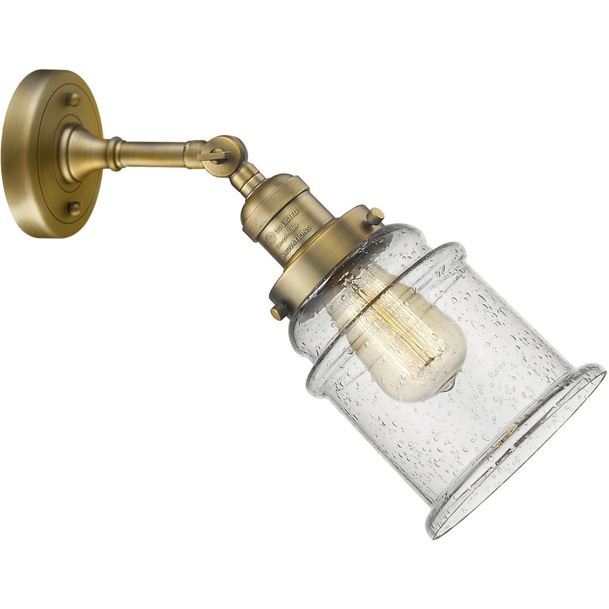 Innovations INNO203-BB-G184-LED Brass LED Wall Sconce Light Fixture - Modern Dimmable Lighting for Bedroom, Hallway & Living Room Decor