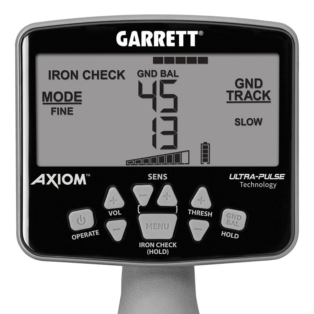 Garrett Axiom Metal Detector with 13x11 Mono Coil & 11x7 DD Coil - Includes MS 2 Headphones (Open Box) - Perfect for Treasure Hunting, Gold Prospecting & Beach Metal Detecting