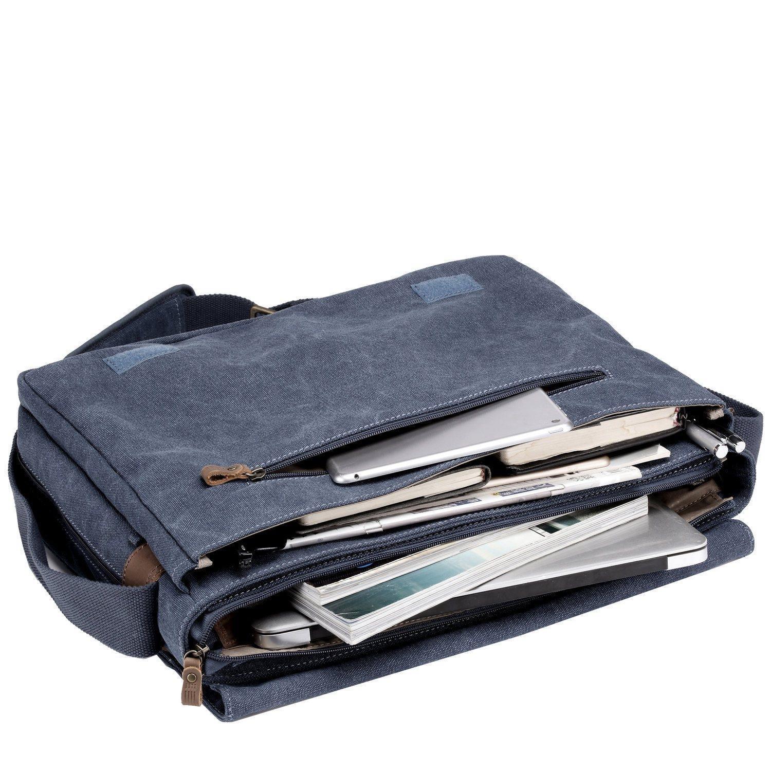 TRP0371 Troop London Classic Canvas Laptop Messenger Bag - Large 18