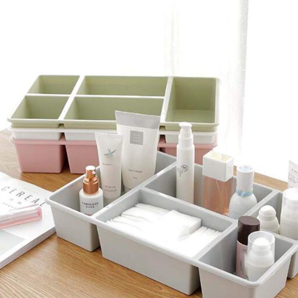 TOPBATHY 5-Drawer Desk Organizer - Rainbow Pencil Holder & Storage Box for Office, Closet, Makeup, Skincare Products (White) | Perfect for Home, Office & Beauty Organization