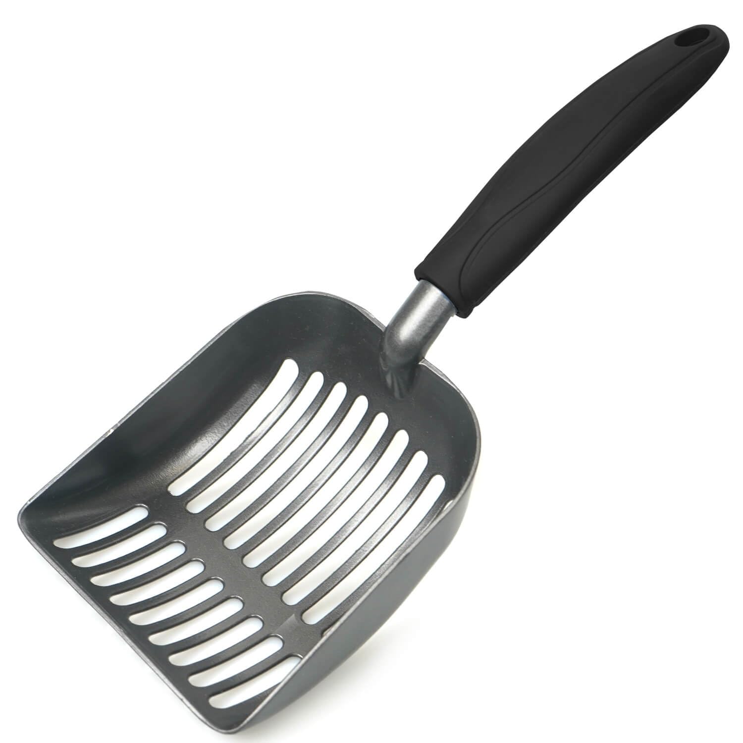 Premium Aluminum Alloy Cat Litter Scoop - Heavy Duty Metal Litter Box Scooper with Long Handle & Deep Shovel | Durable Poop Sifter for Easy Waste Removal | Perfect for Multi-Cat Households & Large Litter Boxes