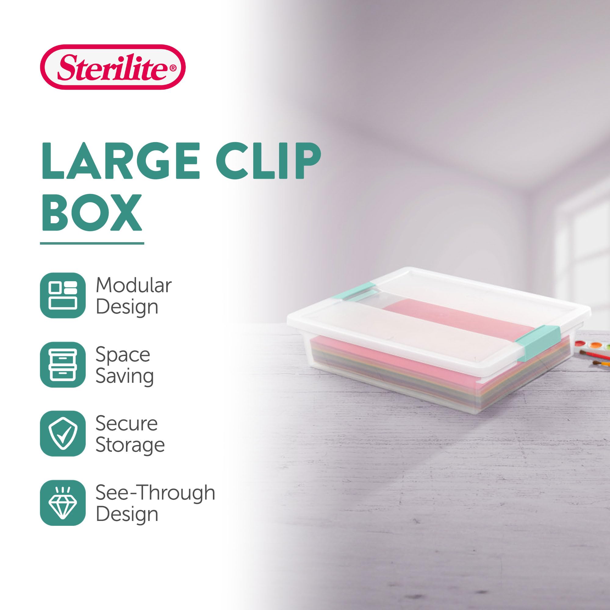 Sterilite 18-Pack Clear Plastic Storage Box with Secure Clip Lid - Perfect for Organizing Crafts, Office Supplies & Household Items - Ideal for Home, Office & School Organization
