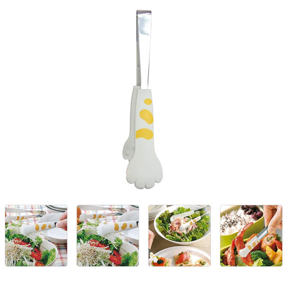 Silicone Food Tongs for Cooking, BBQ & Buffet - Stainless Steel Kitchen Clip