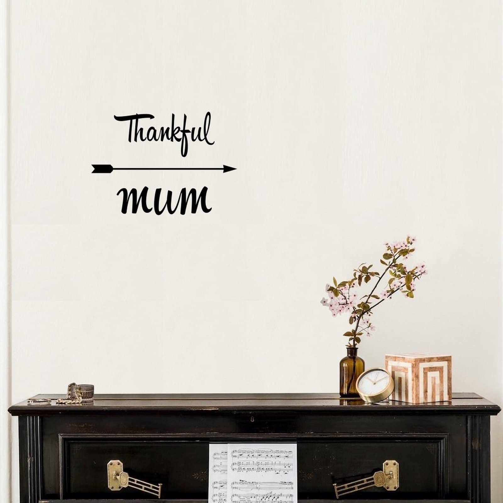Custom Vinyl Wall Quotes Stickers - Thankful Mum Decals, Cake Bunting Decor for Engagement, Bathroom, Sofa & Trucks | Home & Party Wall Art Decoration