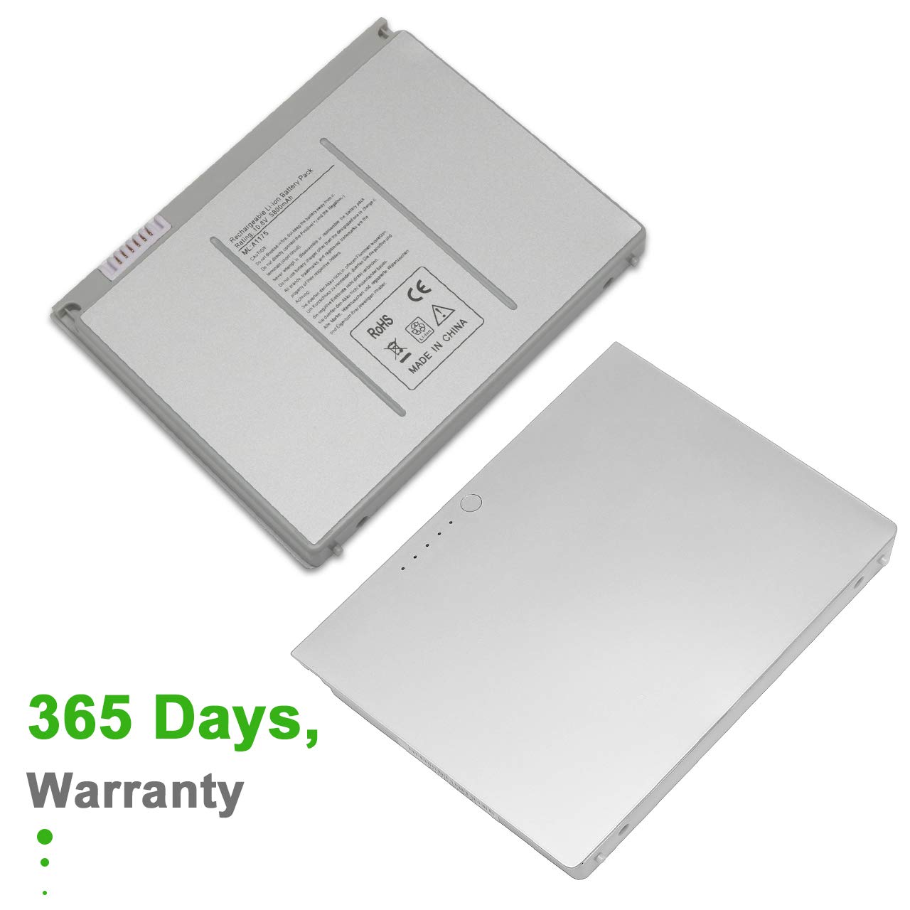 Upgraded A1175 Replacement Battery for MacBook Pro 15 Inch (2006-2008 Models) - Compatible with A1260 A1150 A1211 A1226 - 10.8V 5800mAh MA348/A MA348G/A MA466LLA - Perfect for Work, Travel & Extended Computing