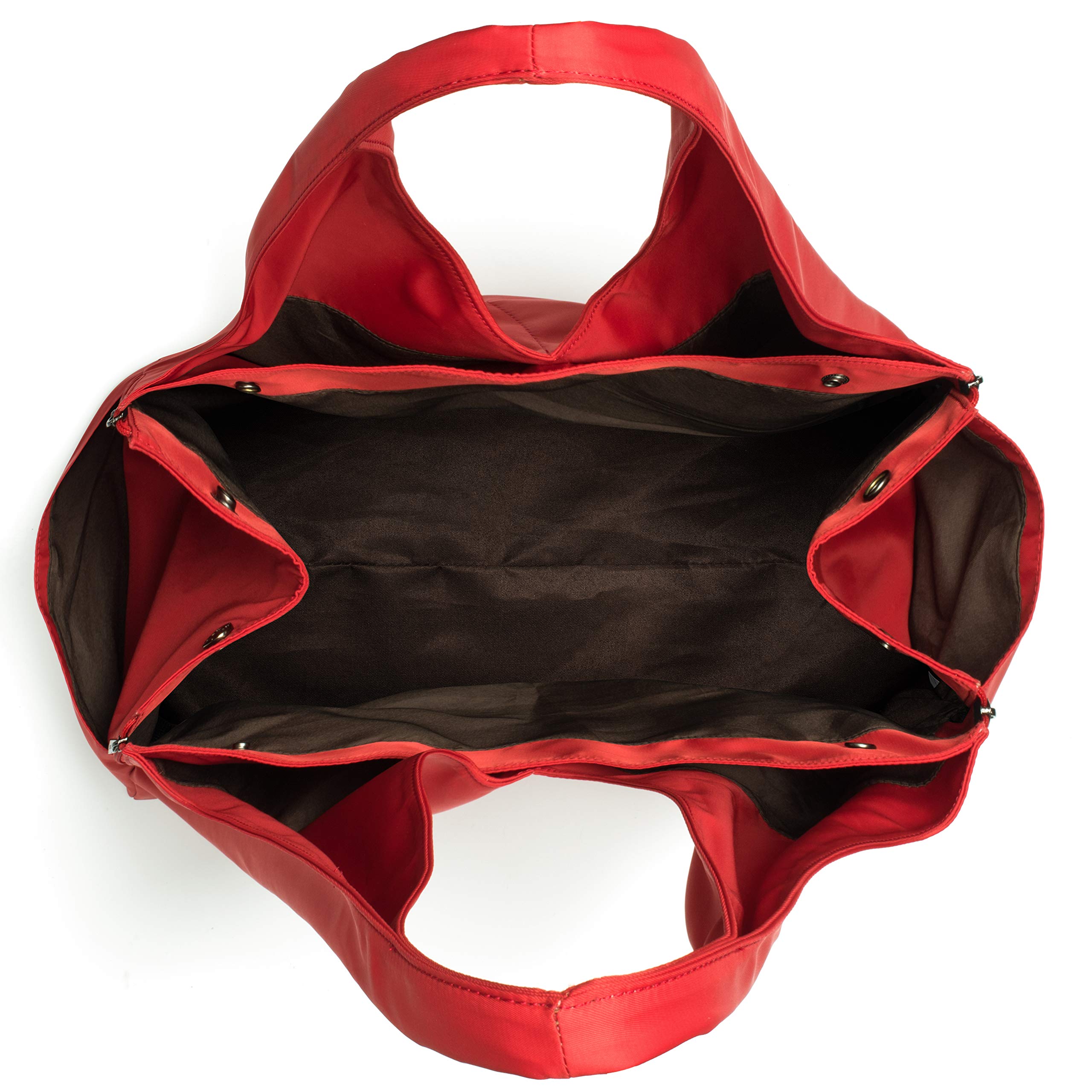 Sporty Red Shell Tote Bag - Interchangeable Base PET Carrier Compatible | Durable & Stylish for Grocery Shopping, Beach Trips & Daily Commute
