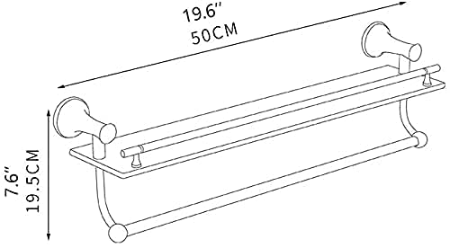 Double Layer Wall Mounted Towel Rack with Glass Shelf - 50Cm Bathroom Towel Holder & Hanger for Modern Bathroom Organization | Perfect for Small Spaces & Spa-Like Decor