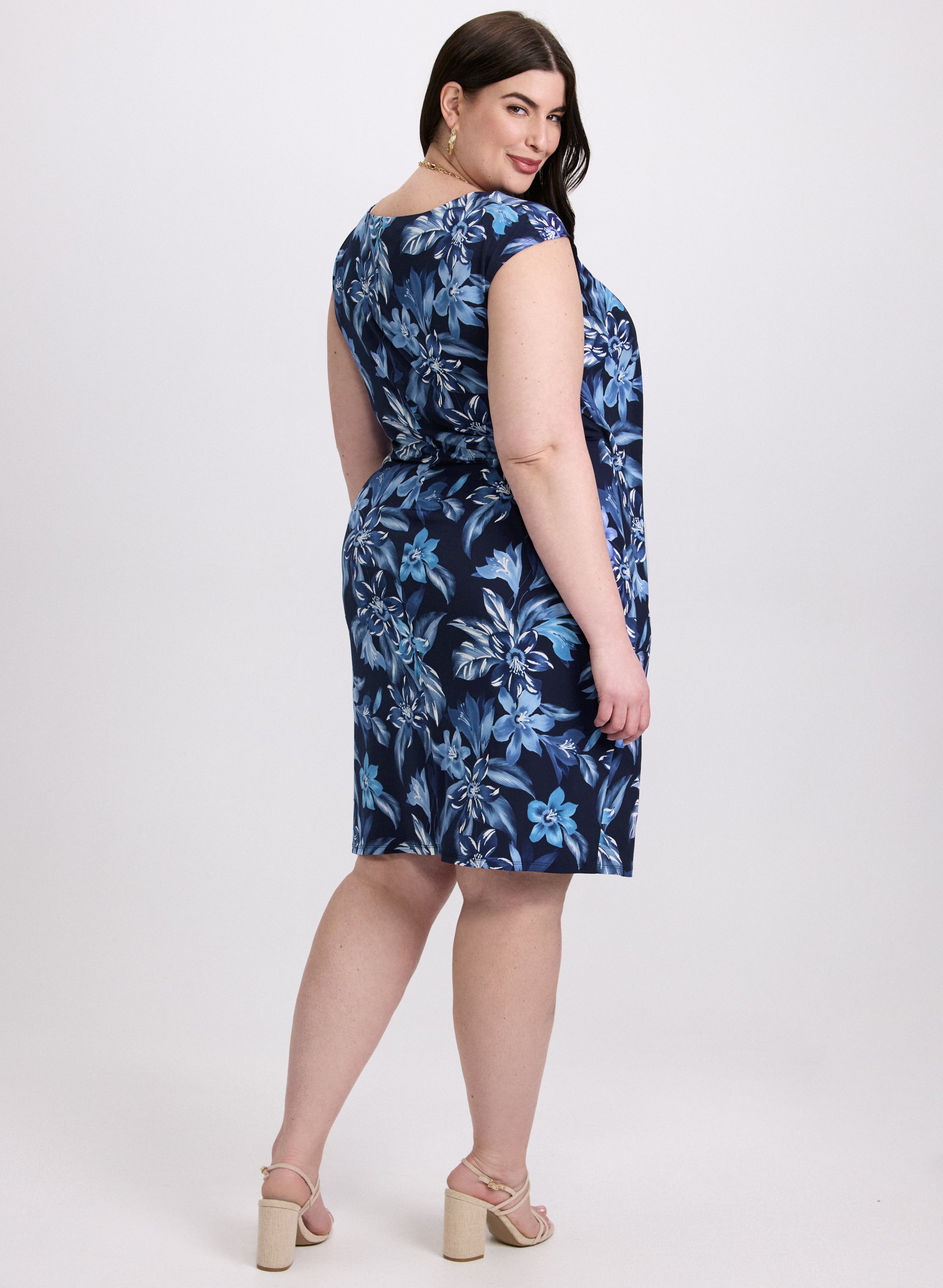 Floral Print Tie Waist Dress for Women - Elegant Summer Midi Dress for Beach, Wedding & Party