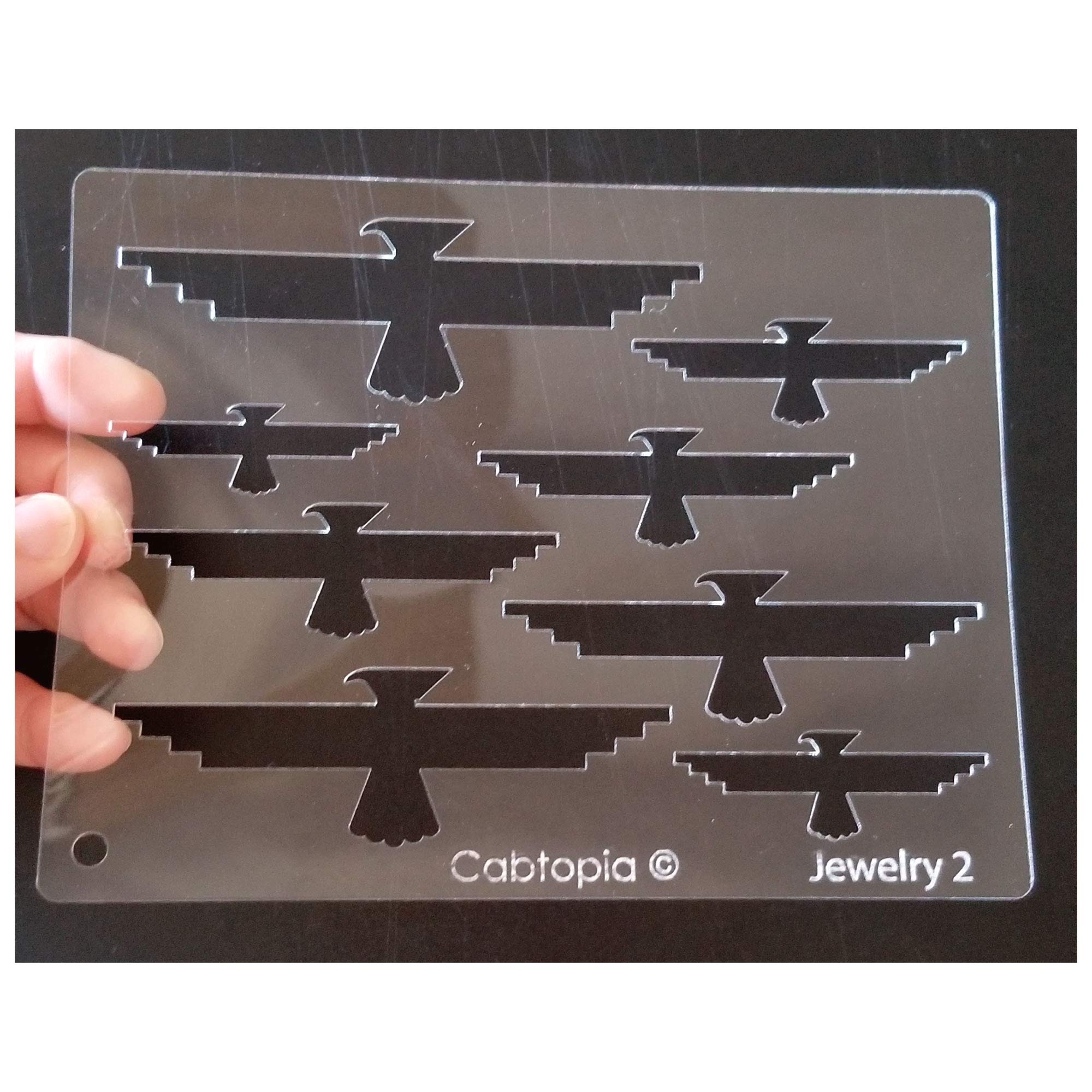 Cabtopia - Jewelry Design Template Stencil #2 Thunderbird - DIY Metal Stamping, Wire Wrapping, Beading Projects - Perfect for Handmade Necklaces, Bracelets, Earrings & Jewelry Making
